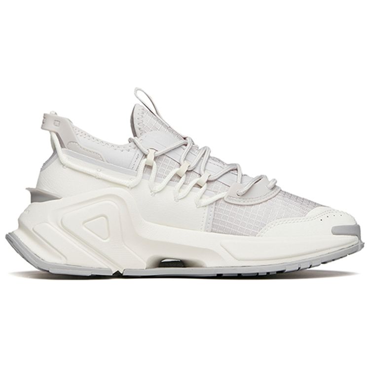 Anta AT91 Synthetic Leather Non-Slip Wear-Resistant Breathable Lightweight Low-Top Dad Shoes Women Sneakers Gray White 122148850-1