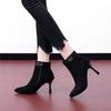 High-heeled Short Boots Autumn New Fashion Mid-heel Suede Pointed-heeled Versatile Side Zipper Martin Boots