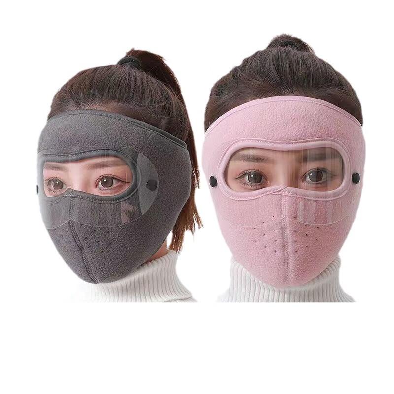 Pabei Fleece Winddichte Radsport-Gesichtsmaske mit Brille