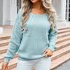 Women's Casual Solid Sweater Chest Pocket  Neck Long Sleeve Fall Knit Top Pullover