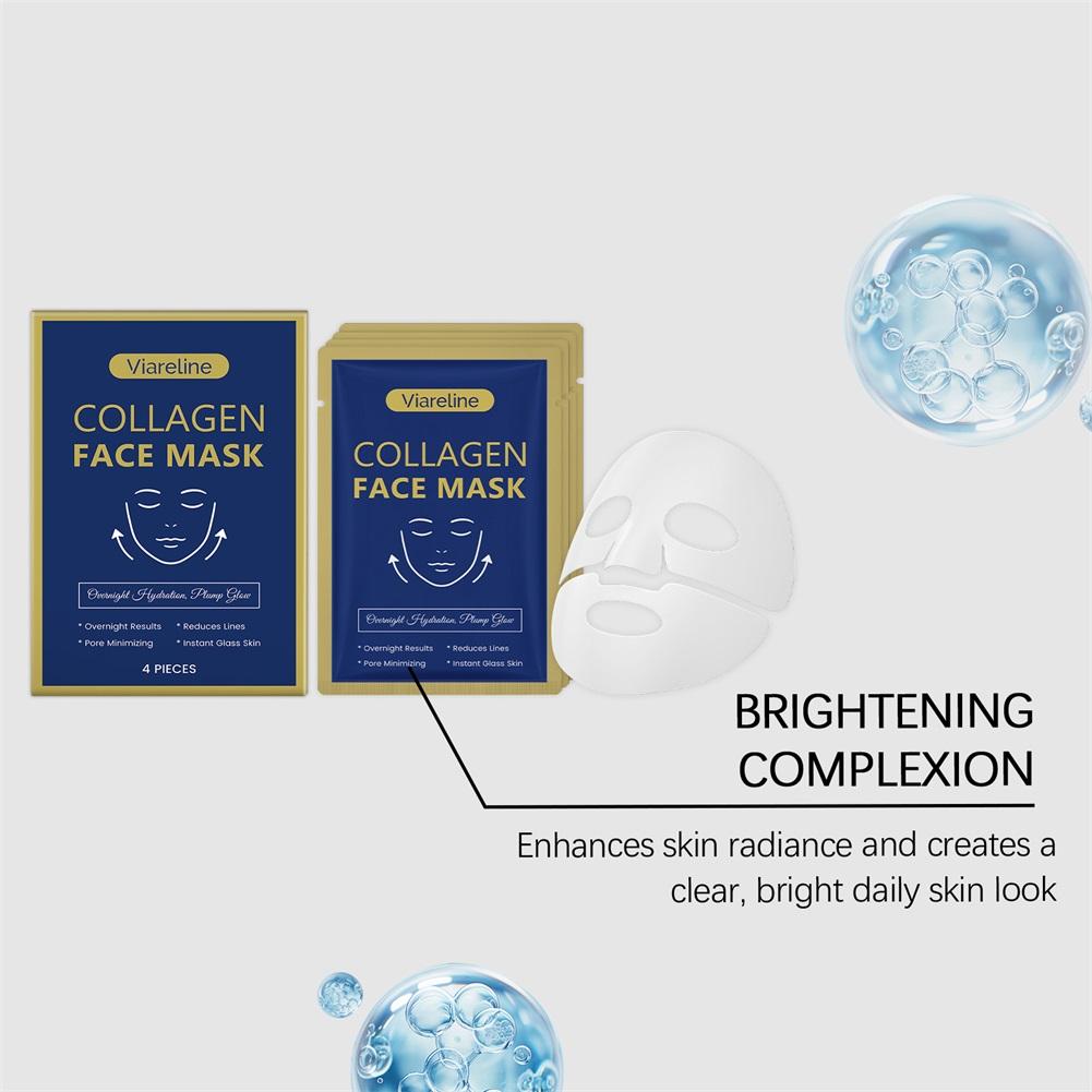 4pcs Collagen Face Mask For Women Men,Anti Aging Sheet Mask,Spa-Quality Anti-Aging Treatments Face Mask For Skin Care