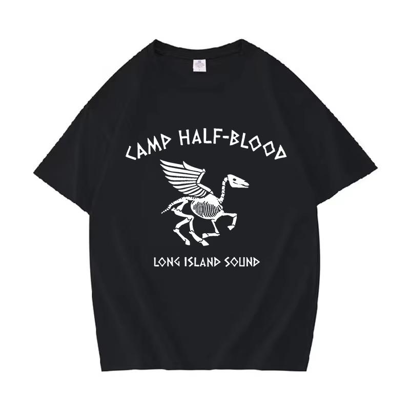 2025 Summe Camp HalfBlood Long Island Sound Skull Percy Jackson TShirt Women Vintage Casual 100 Pure Cotton Printed Tshirt