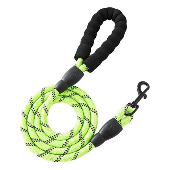 Dog Leash Heavy Duty Nylon Rope Leash 5Ft 6.5Ft 10Ft Leash with Padded Handle for Small Medium Large Dogs Training Outdoor S зелёный