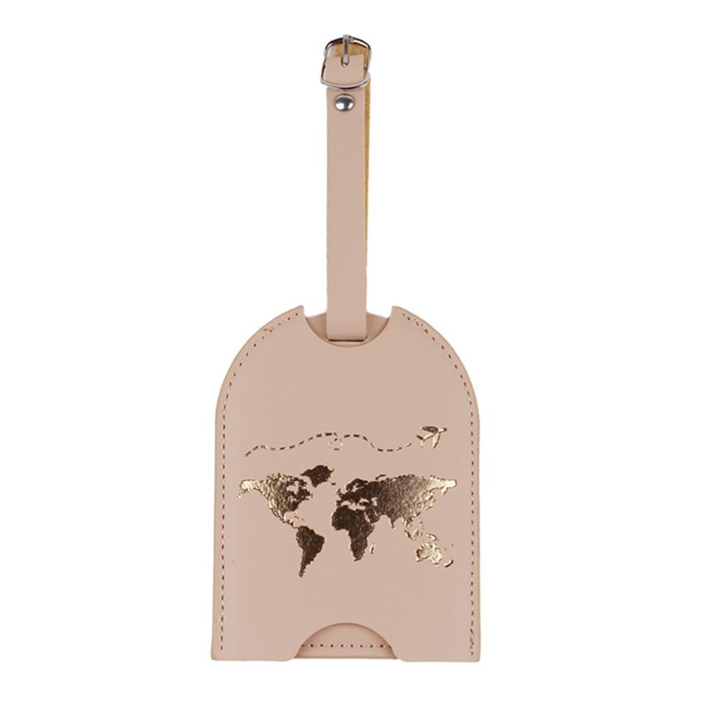 Push-pull Style Business Luggage Tag Hidden Airplane Boarding Pass Suitcase Hanger Set Leather Double-layer