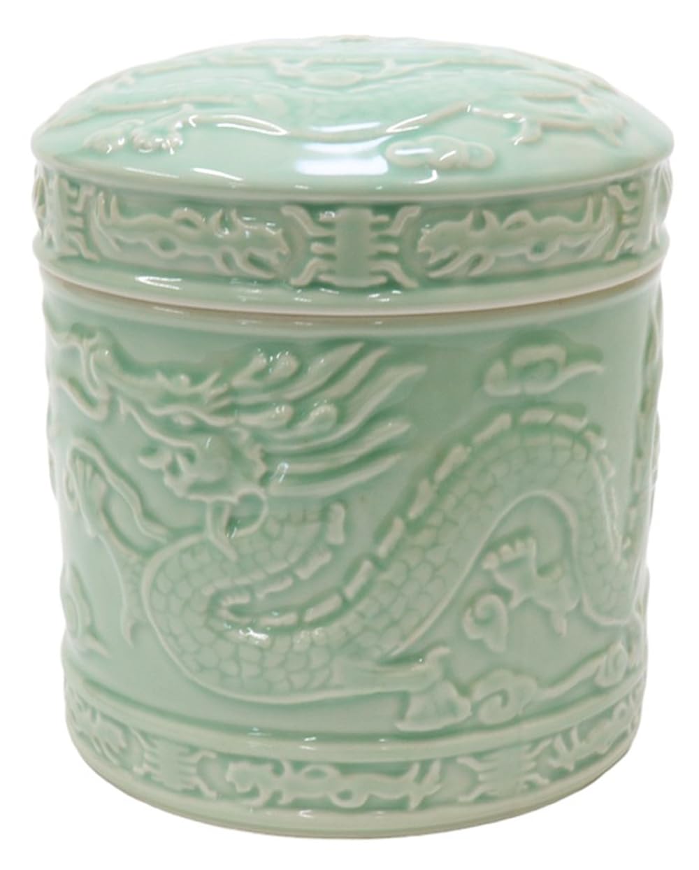 

Setomono Honpo Celadon Dragon Urn [5 Sun] Body Diameter 15cm x Height 18cm