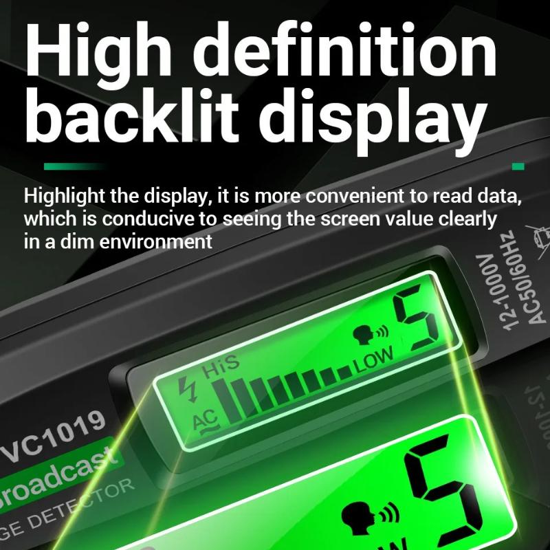 Neuer intelligenter Spannungsprüfstift 12V-1000V AC Spannungs-Sprachansage ANENG VC1019 Berührungsloser Infrarotsensor-Positionierung Elektrische Werkzeuge mit Alarm