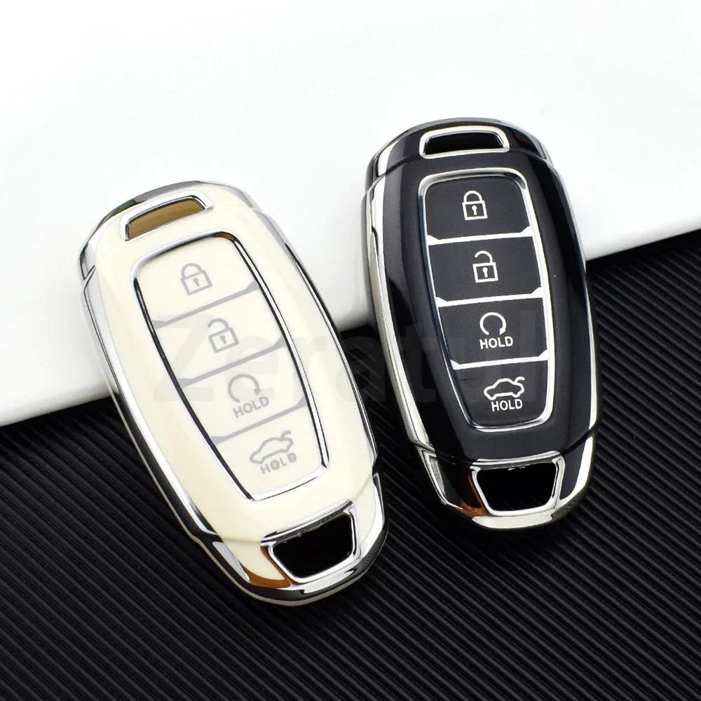 3/4/5 Buttons Car Key Case Cover Fob For Hyundai Kona Creta I20 I30 Ix35 Ix25 Elantra Grandeur Accent Solaris Sonata Palisade