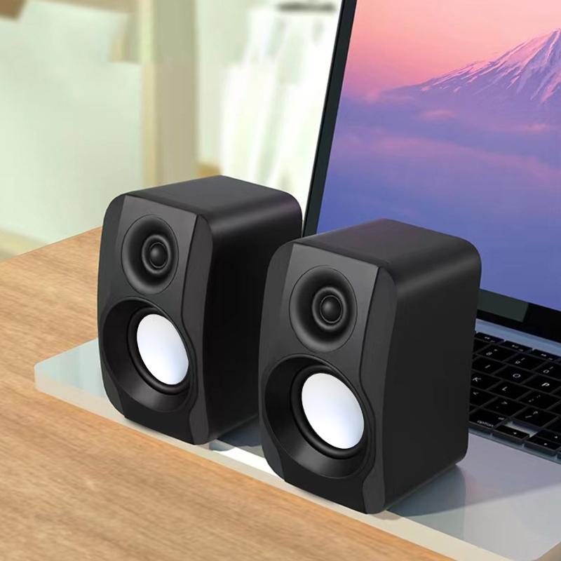 USB Wireds Speaker Stereo Subwoofer Sound Box 3.5mm Input USB Power Computer Speaker for Desktop PC