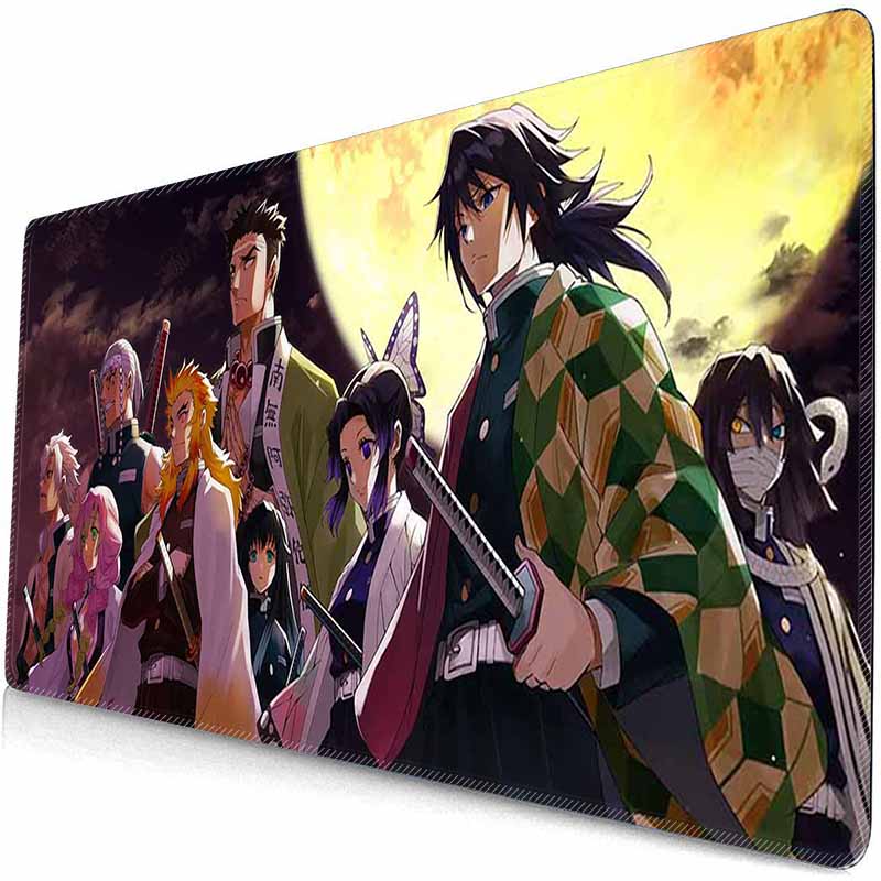 Anime Grils MouseMat Overwatch Gamer Cool Mouse Pad D_Demon Slayer Gamer Cabinet Large Non-Slip Mousepad XXL Keyboard Mat
