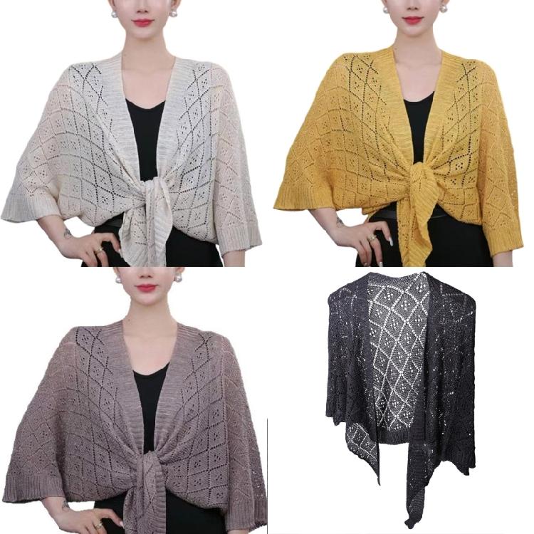 Breathable Knitted Shoulder Wrap for Women Shawl for Summer Outings and Everyday Use in Classical Solid Color