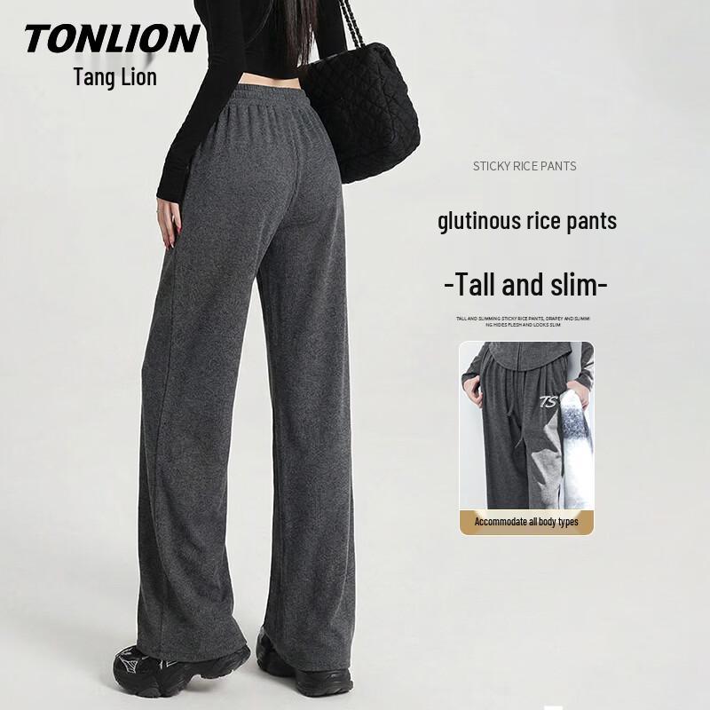 TonLion Women s High-Waisted Straight-Leg Trousers L