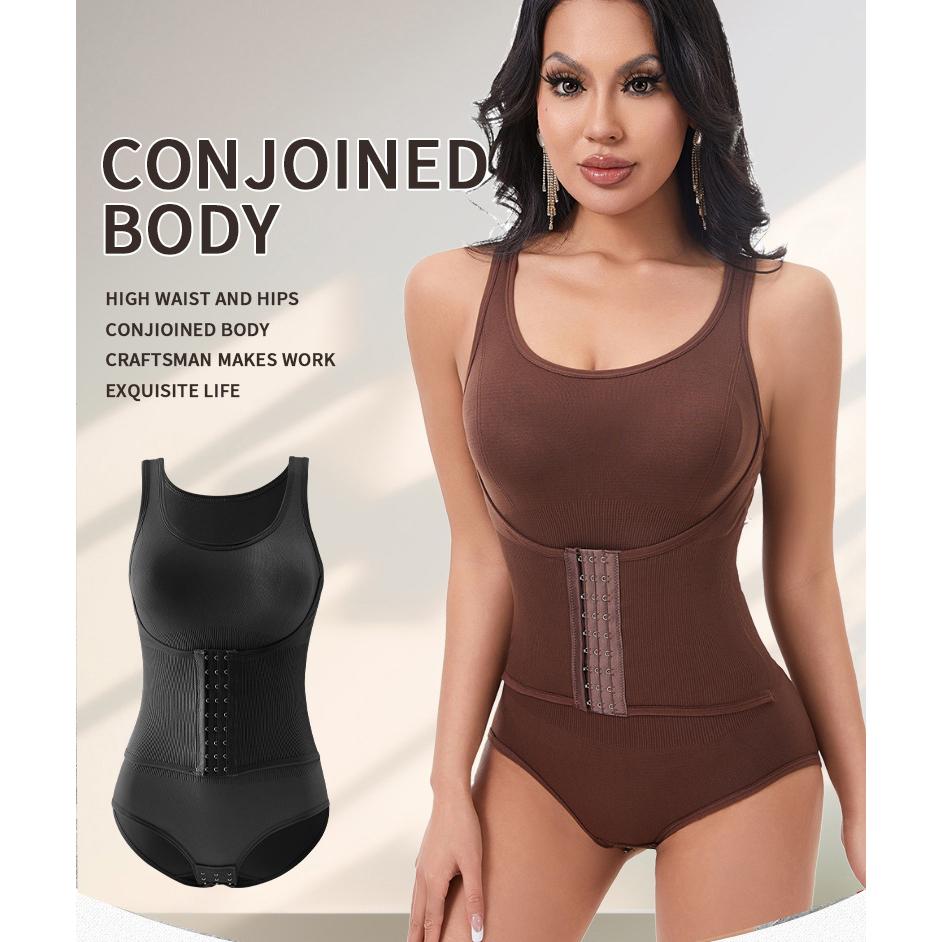 Bodysuit for Women Tummy Control Shapewear Round Neck Sleeveless Leotards Tops Waist Cincher Body Shaper Slimming Underwear