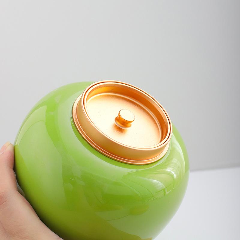 Creative Colorful Ceramic Candy Jar Portable Nuts Coffee Bean Medicinal Herb Storage Jar Household Moisture Proof Food Container
