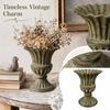 Abgenutzte graue Vase, Retro-Dekorationsvase für Wohnzimmer-Esstisch, Trockenblumen-Mittelstück, 16W6106-1