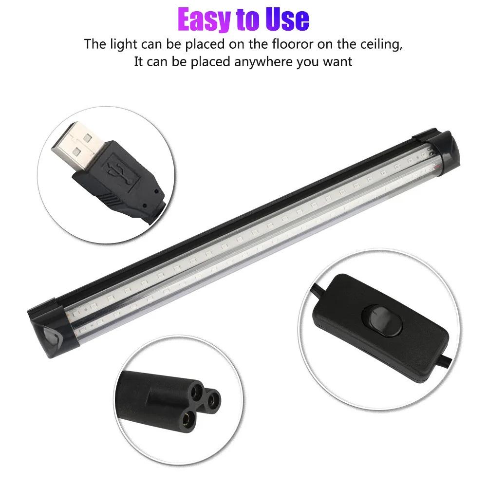 LED UV Black Light Tube USB Purple Light KTV Bar Fluorescent Poster Glow Dark Party Stage Black light Led Ultraviolet Lamp
