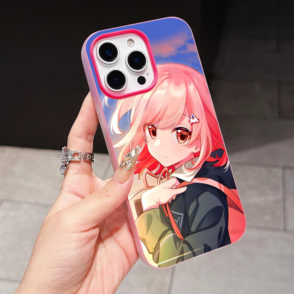 Danganronpa Chiaki Nanami Telefoonhoesje voor iPhone 17 16 15 14 13 12 11 Air Pro Max Plus Jelly Dubbele laag Rozerood Hoesje