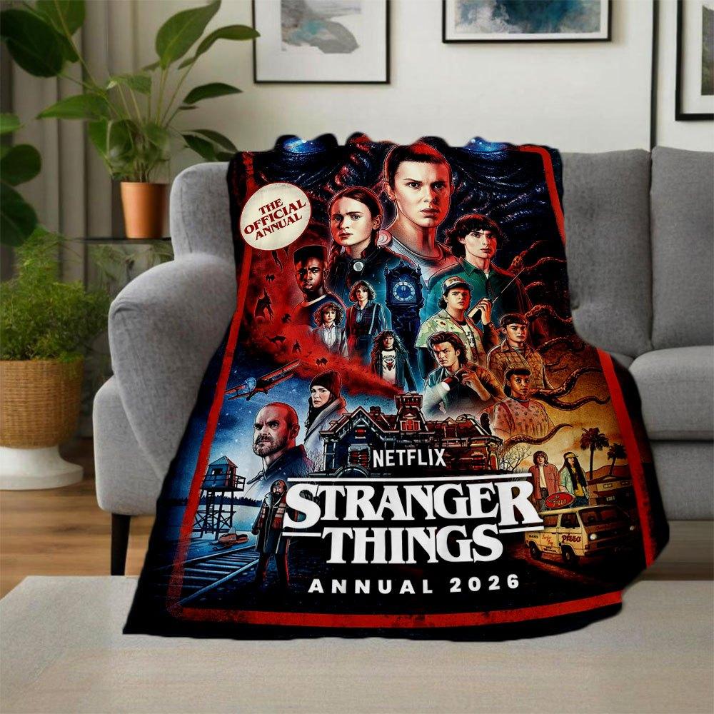 Stranger Things Annual 2026: Official Collectible EditionBlanket Flannel Throw Blanket for Sofa, Bed, Travel, Camping, Office, Couch, Chair
