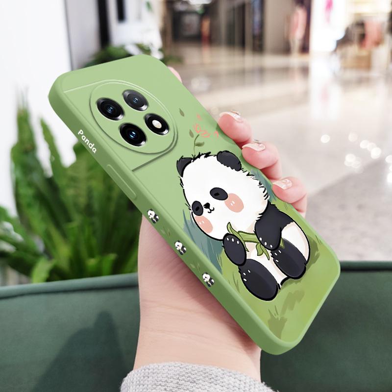 Baby Panda Phone Case For Oneplus 13 13R 12 12R 11 11R 10 10R 10T 9R 9RT 9 8T 8 7 7T Pro 5G Liquid Silicone Cover