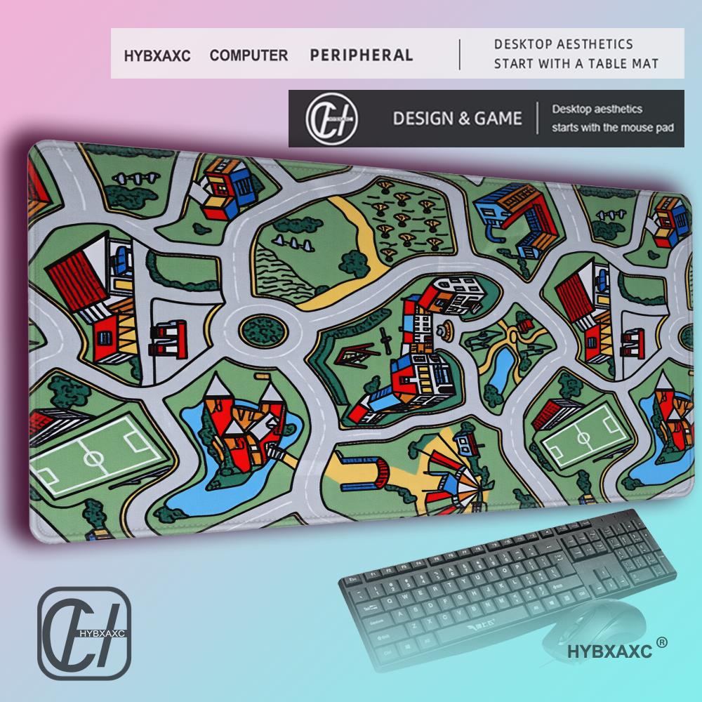 HYBXAXC Kids City Road Map XXL Mouse Pad Nonslip Gaming Desk Mat for Boys Educational Play Mat