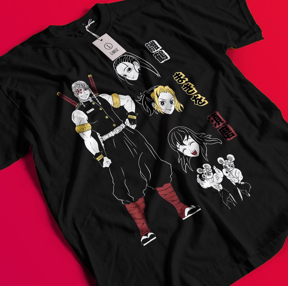 

Demon Slayer Shirt Tengen Uzui Wives Tshirt Tanjiro T-Shirt Muzan Doma Kokushibo BB1279 L