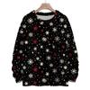 Women's Fashion Round Neck Casual Long Sleeve Christmas Cute Printed Woolen Knit Top