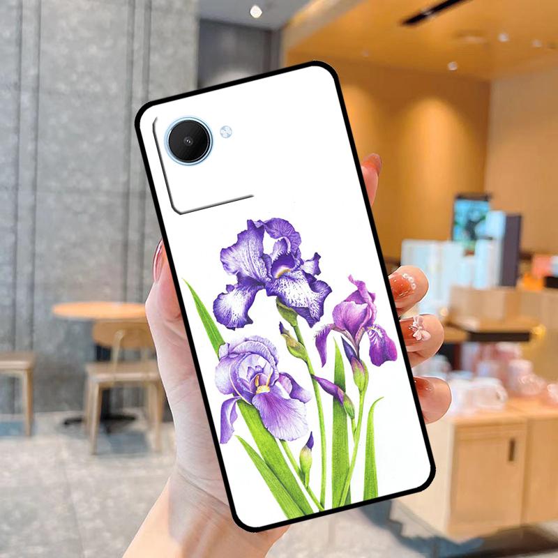 Blue Iris Flower Case For Realme C55 C33 C31 C35 C30 C11 C15 C25s C21Y GT Neo 5 3T 2T 8 9 10 11 Pro Plus