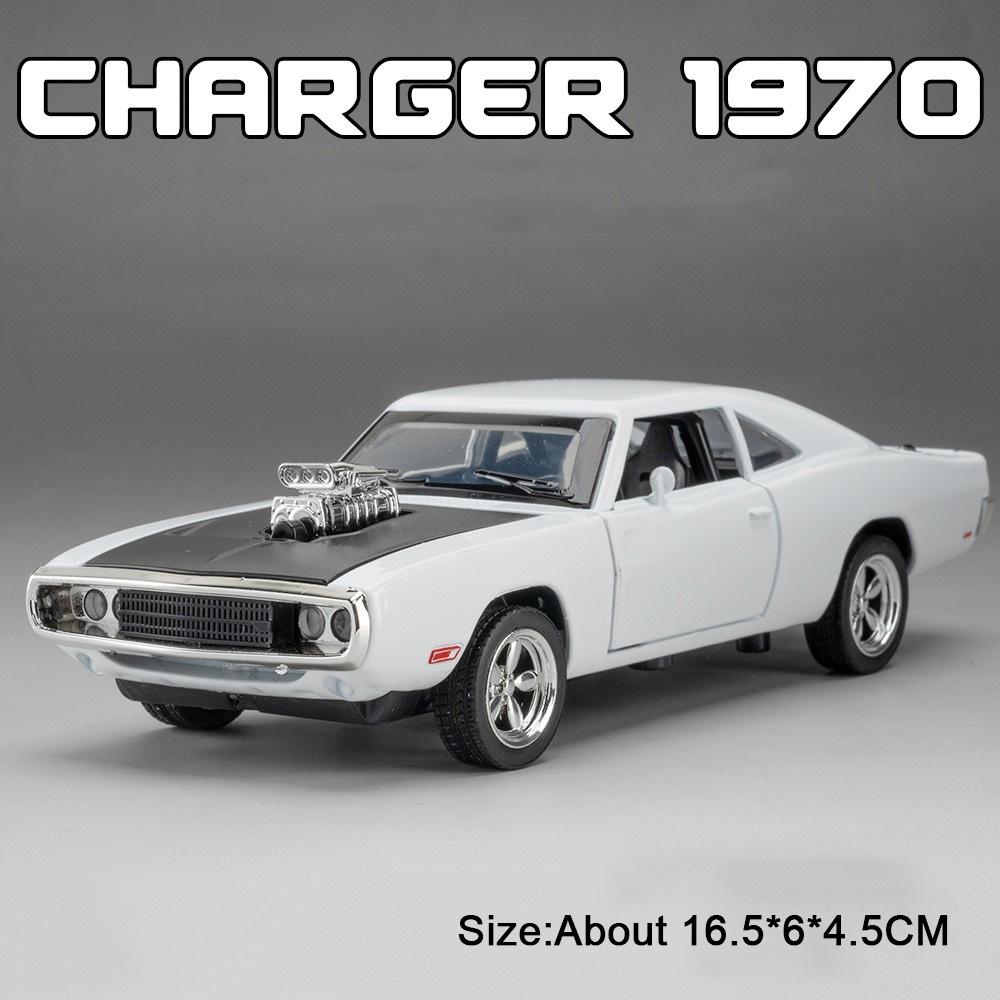1:32 Mustang GT500 Charger 1970 Alloy Car Model Toy Sound and Light Feedback Ornaments Collection Models Children's Toys Gifts