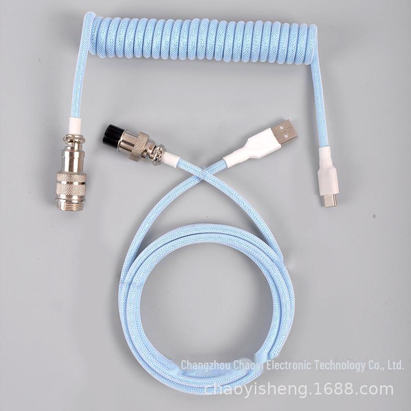 Detachable Mechanical Gaming Keyboard Cable with Aviation Plug and Spring Design