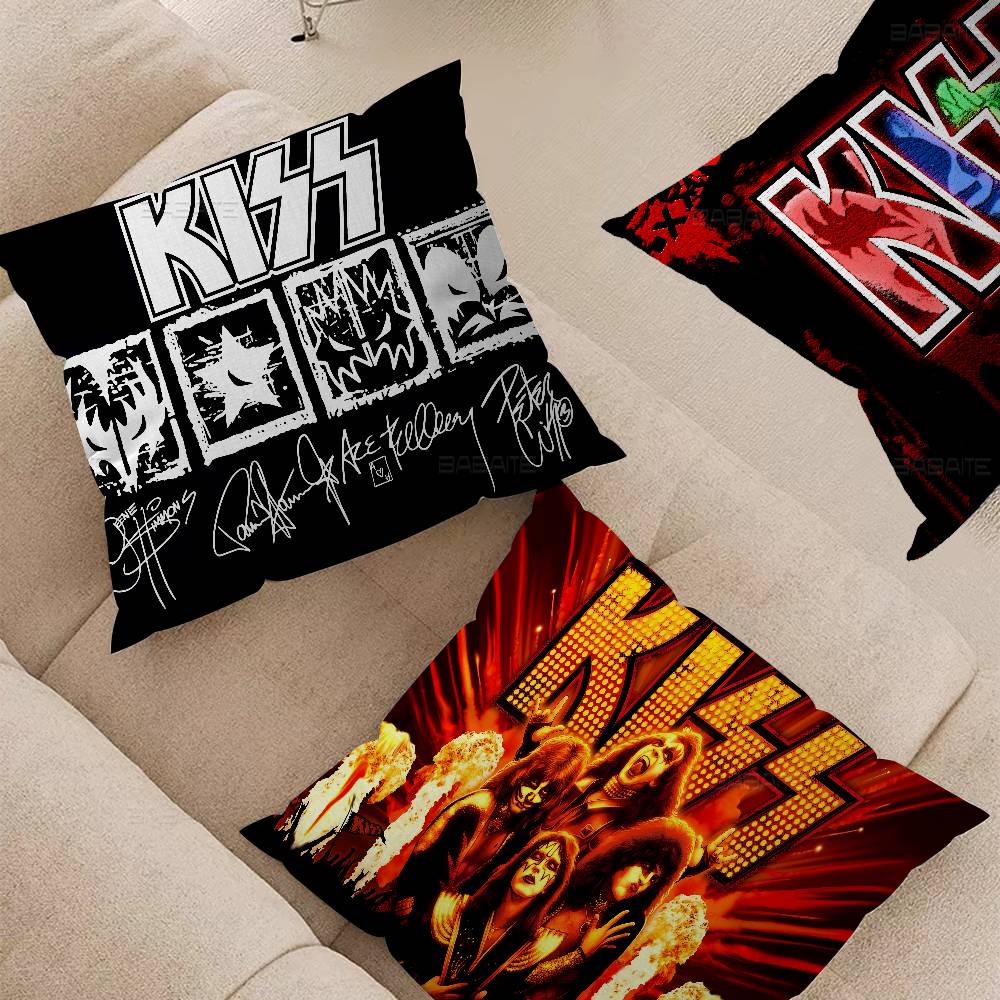 KISS Band Personalized Picture Text Home Decorative Pillows Household Gifts 45x45cm