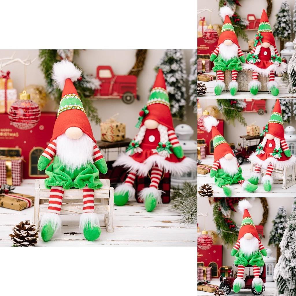 Green Delightful Red Hanging Leg Gnomes For Cheerful Christmas Decor Ideas