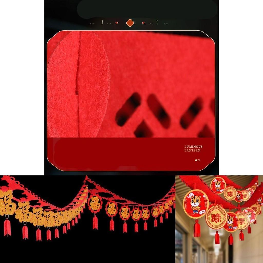2022 Cny Chinese New Year Banner Flag Pendant Colorful Spring Festival Hanging Decoration