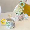 High Value Ins Ceramic Cup Home Cute Couple Coffee Cup Souvenir Mug Tulip Perfume Cup