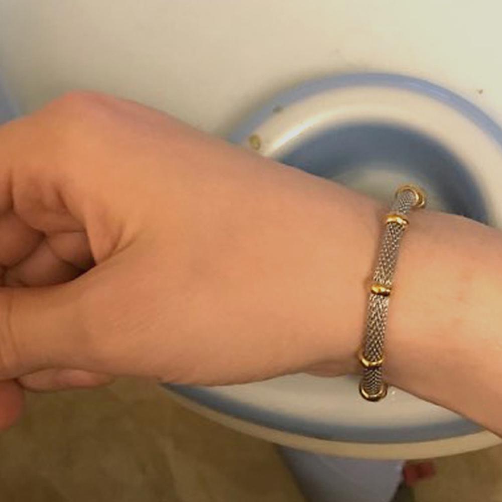 High quality Three stainless steel clasp Bracelets with charms cable mesh bracelet chain bracelet for men or women