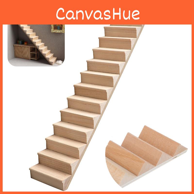 Сучасний ляльковий будиночок Мініатюрні меблі Дерев'яні міні-сходи для лялькового будиночка 1:12