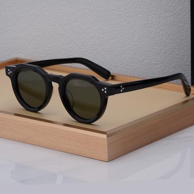 Vysoce kvalitní acetátové sluneční brýle pro muže ženy Oválné kulaté obruby brýlí Japonský styl Designové brýle na řízení cestování UV400