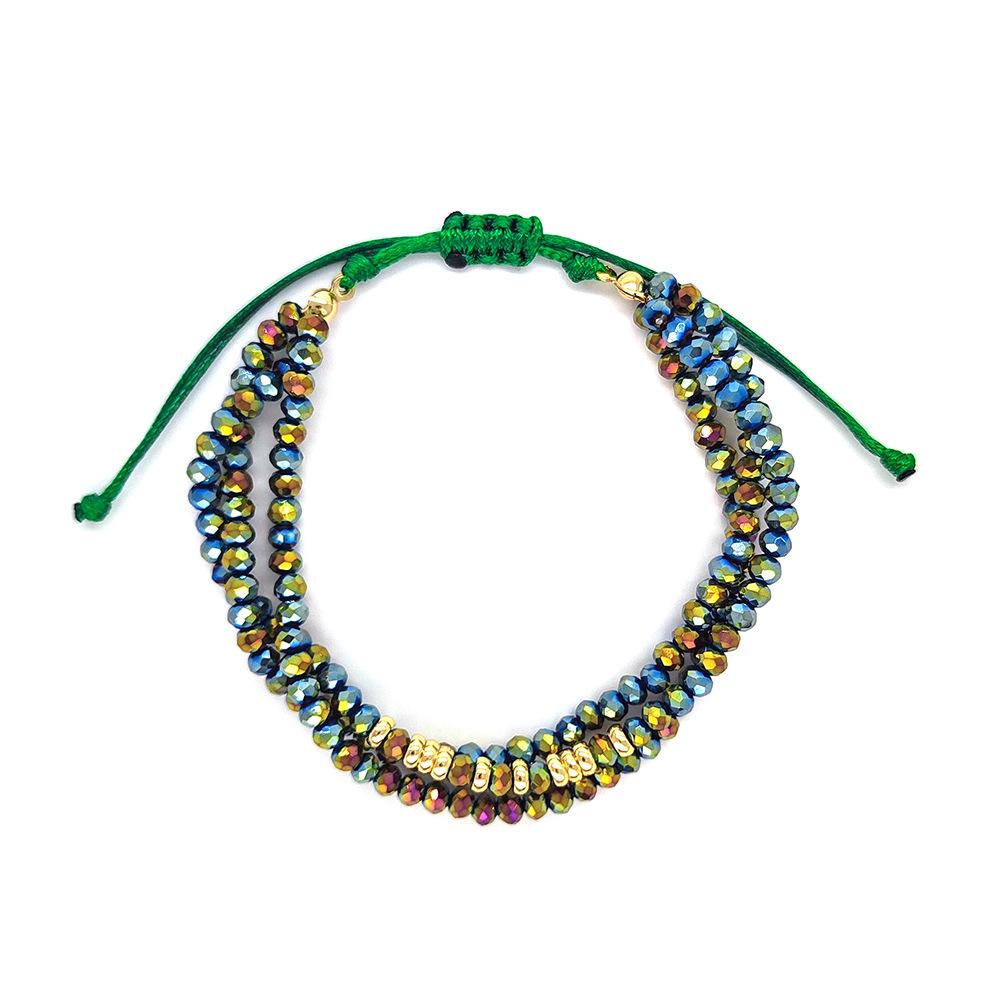 Bohemian Style Multi-Layer Crystal Faceted Beaded Bracelet