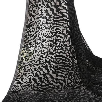 1yard Leopard Print Brocade Burnout Velour Fabric African Tulle Lace Fabric Nigeria George Fabric for Dress DIY Sewing Clothing