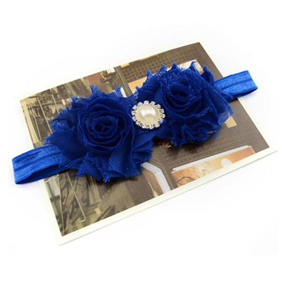 Baby Kleinkind Mädchen Strass Faux Perle Blume Stirnband Haarband Kopfschmuck für den täglichen Gebrauch
