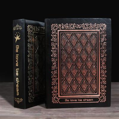 Carnet de notes rétro en cuir PU gaufré européen et américain - Couverture rigide en papier kraft épais, journal intime nostalgique et raffiné