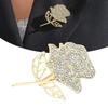 Sparkling Rhinestones Rose Brooches Alloy Pins Elegant Brooch Alloy Texture Statement Brooch for Special Occasions