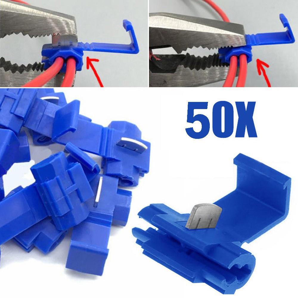 5/10/50/100Pcs Quick Fixing Lock Splice Terminals Common Electric Wire Blue Block Quick Connectors