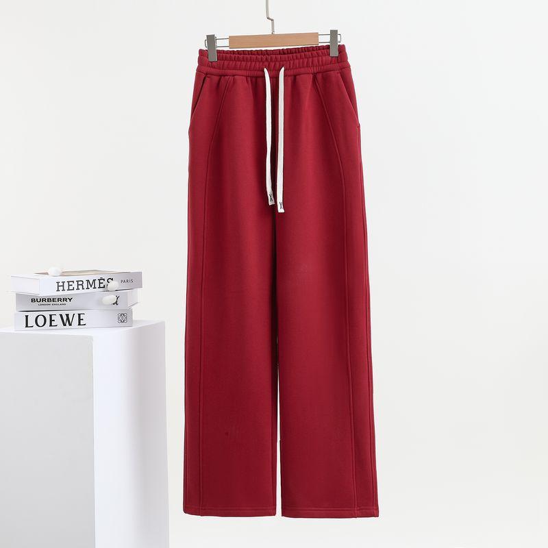 

Casual Pants Women Fall and Winter Narrow Version Slim Looking Banana Pants Elastic Waist Large Straight-Leg Pants Easiest for Match Loose Loose Pants Angola red M (recommended 50.00 kg-57.50 kg