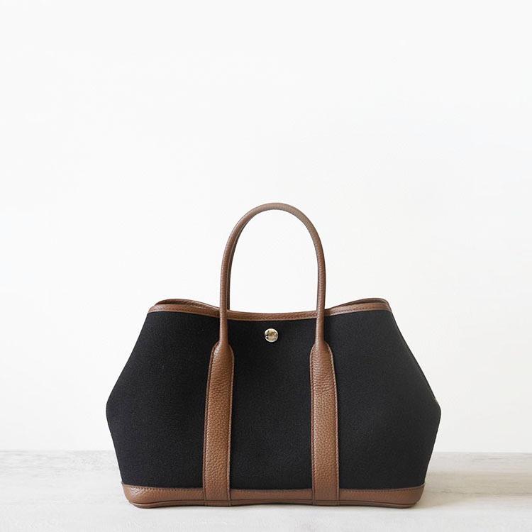 

Haute couture Steel hardware canvas with leather garden bag commuter handbag large capacity tote computer bag women 30x13x21cm