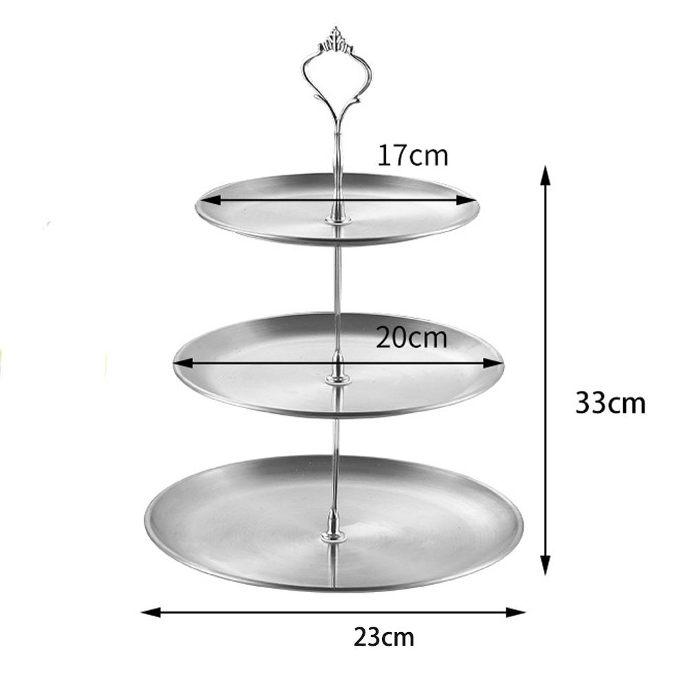 2/3 Layer Fruit Plate Home Living Room Stainless steel Snack Dish Creative Dried Fruit Basket Candy Dish Cake Stand Salad Bowl