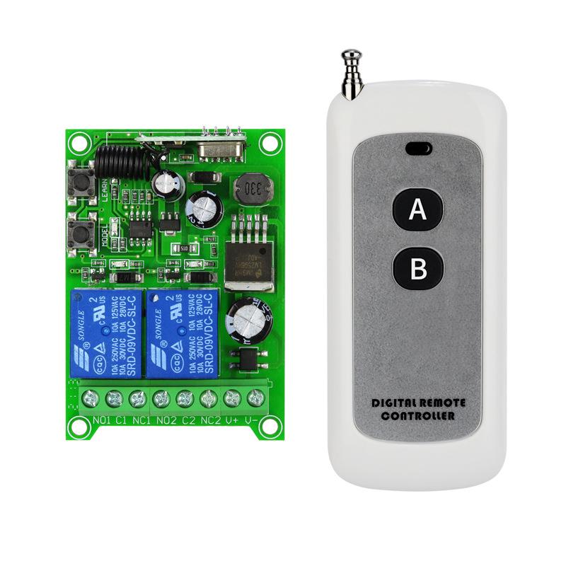 12V/24V High-Power Dual-Channel Wireless Remote Control Switch for Forward/Reverse Door Access