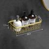 Wall Mounted Bathroom Shelf Shampoo Cosmetic Storage Rack Brushed Gold Storage Organizer Rack Soap Cosmetic Shelf Household Item