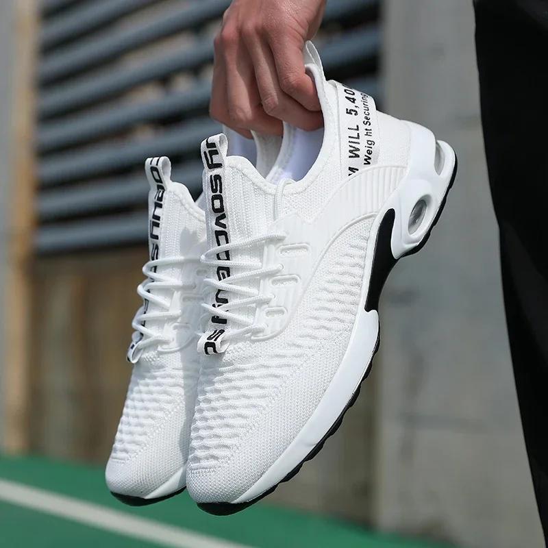 

Fashion Men s Shoes Breathable Mesh Fashion Lightweight Walking Flat Shoes Tennis Sneakers Outdoor Running Fitness Skateboard summer 39 білий