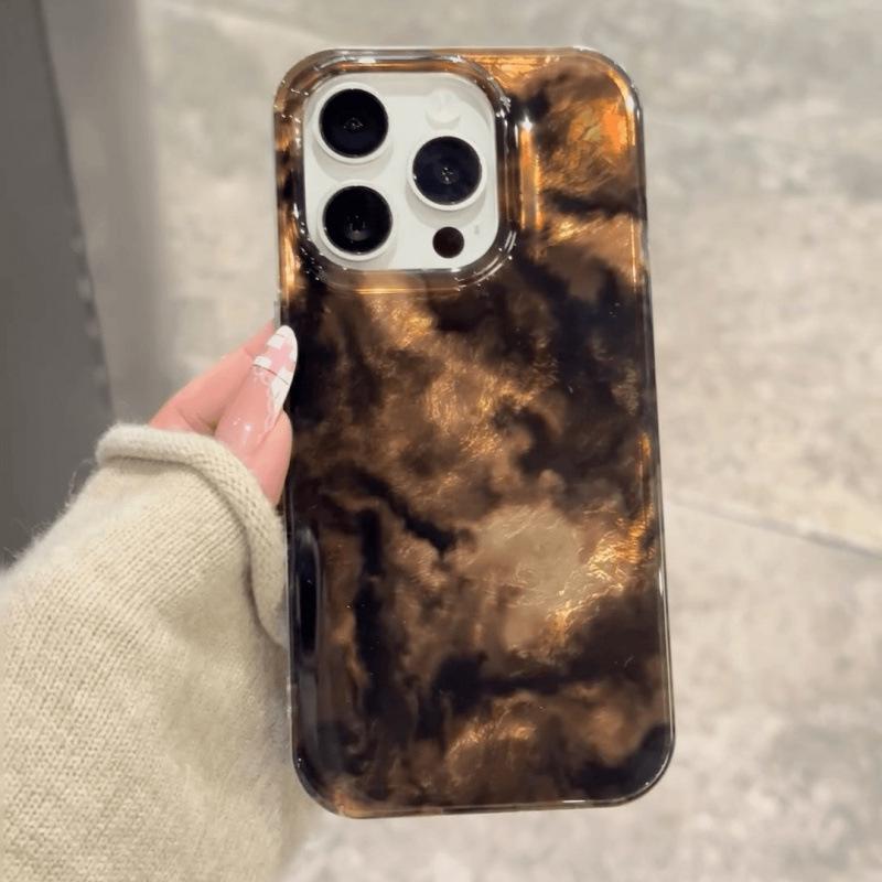 Autumn Amber Feather Case for iPhone 13/12 Pro/11 Plus/15 - Minimalist Design