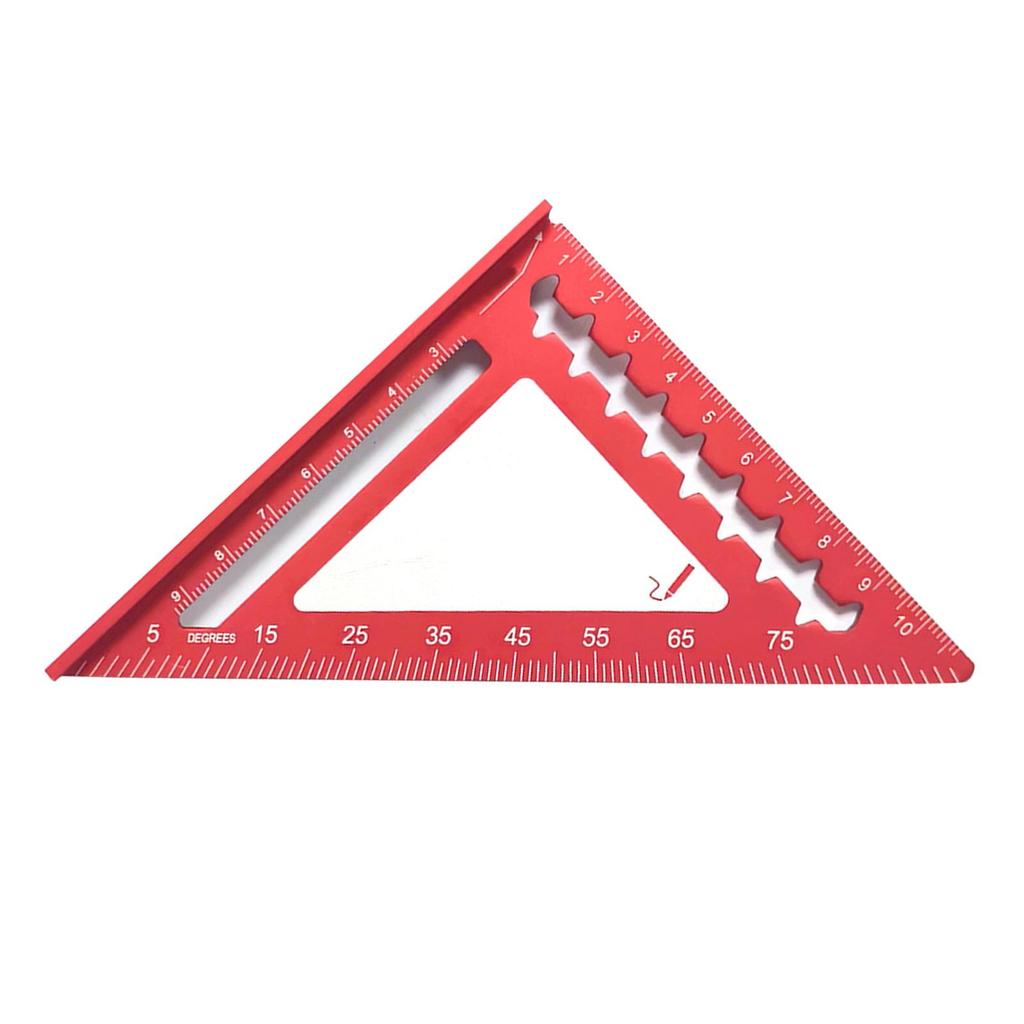 4inch Aluminum Miter Triangle Ruler 45 Degree/90 Degree Woodworking Square Protractor Multifunctional Measuring Tool