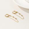 Ins European American Internet Celebrity Chain Zircon Tassel Stainless Steel Gold Plated High-end Light Luxury Earrings